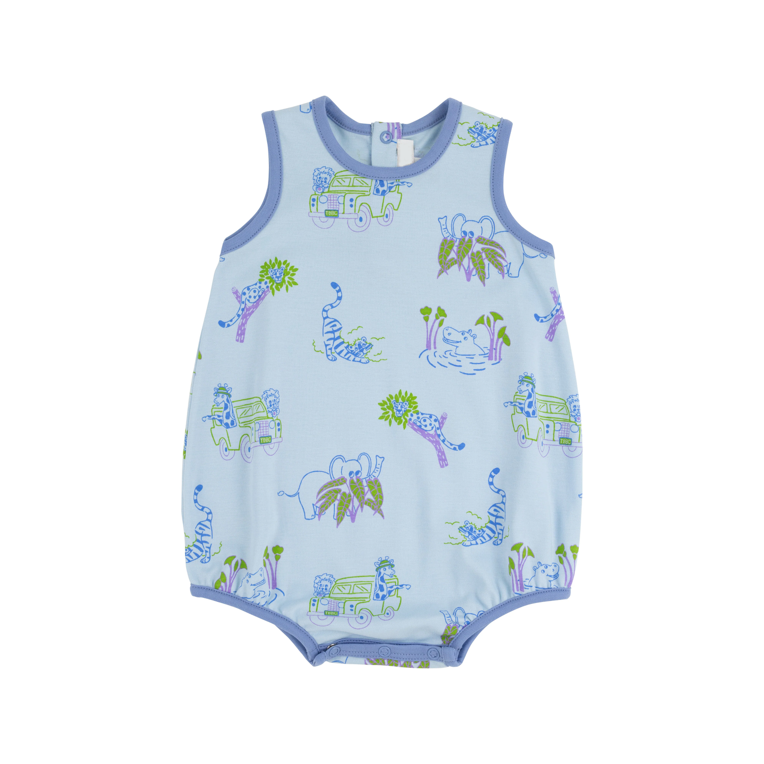 Sleeveless elephant baby boy summer romper