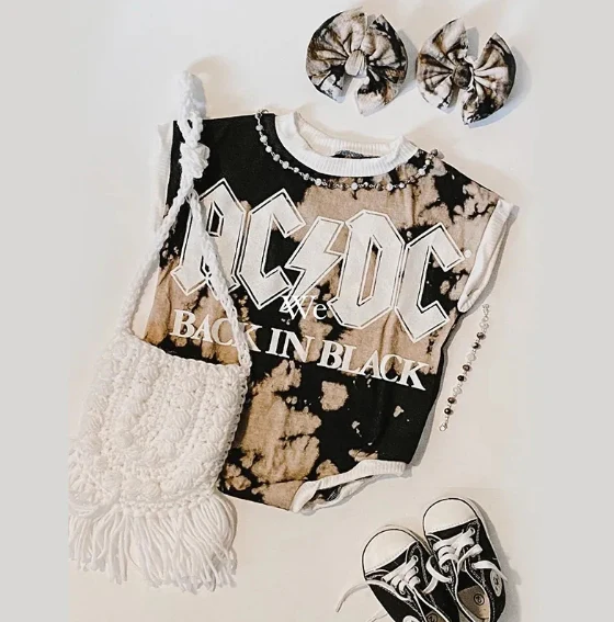 Sleeveless bleached singer baby kids romper