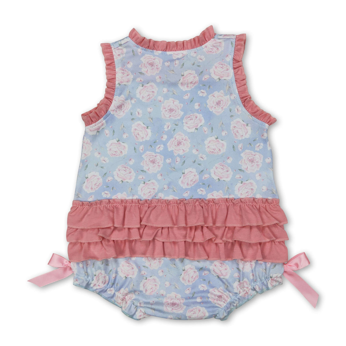 Sleeveless floral little sister baby girls summer romper