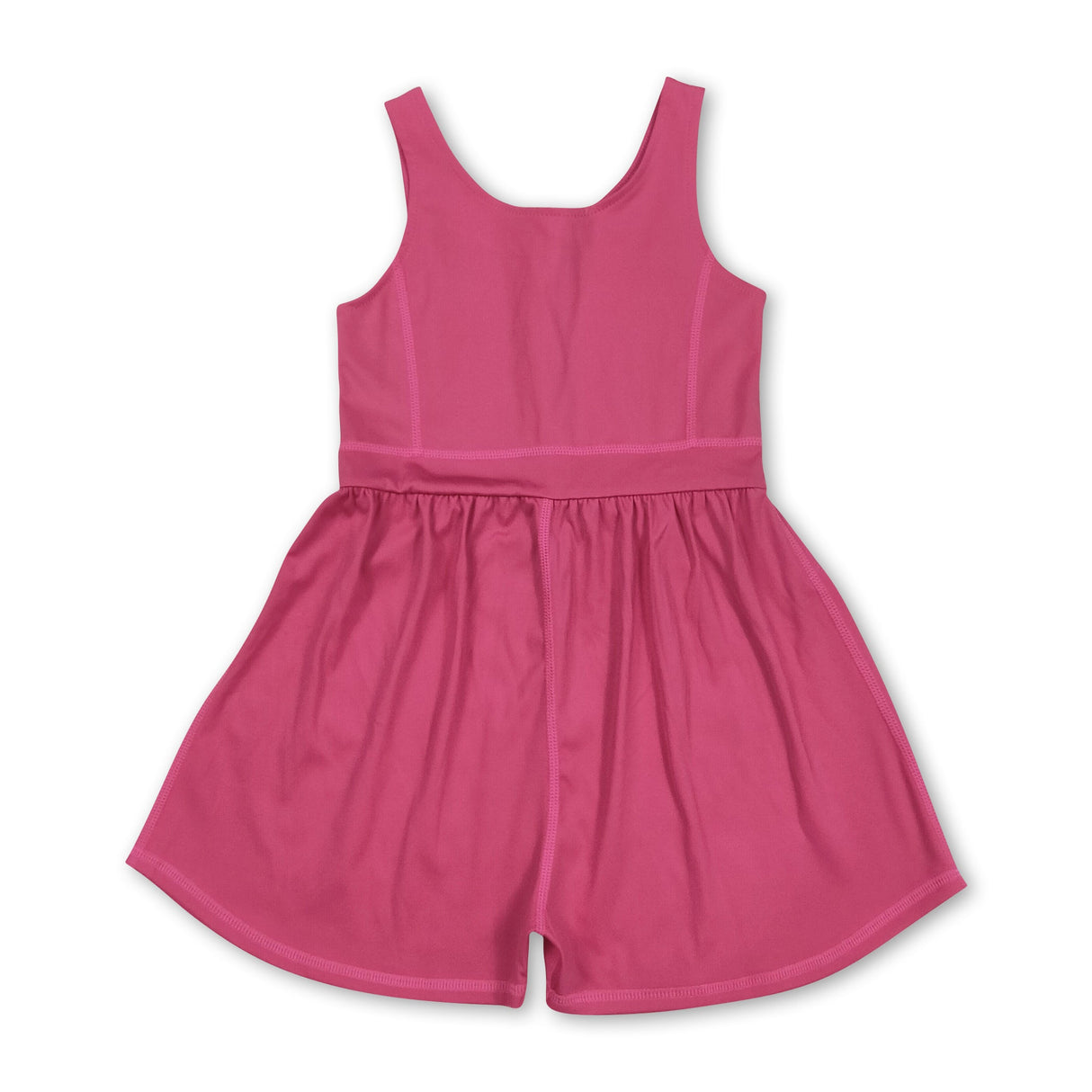 Sleeveless hot pink kids girls active wear jumpsuit