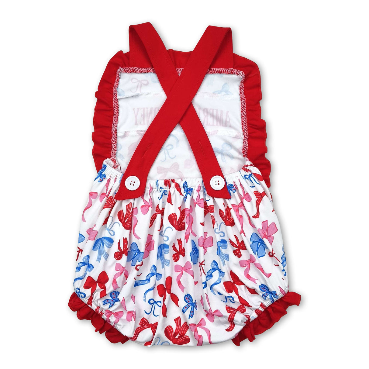 American honey bows baby girls 4th of july romper