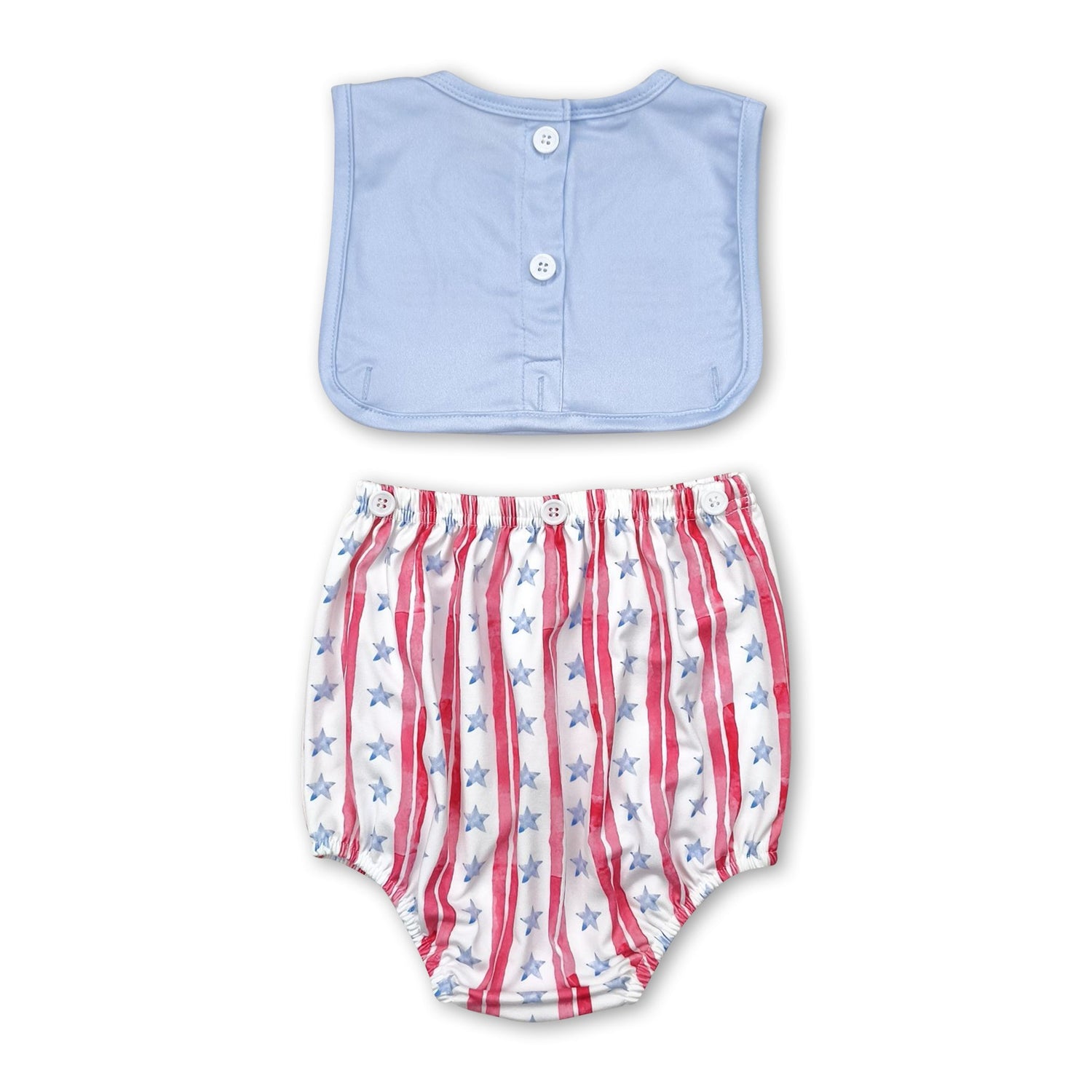 Sleeveless flag stars baby boy 4th of july romper