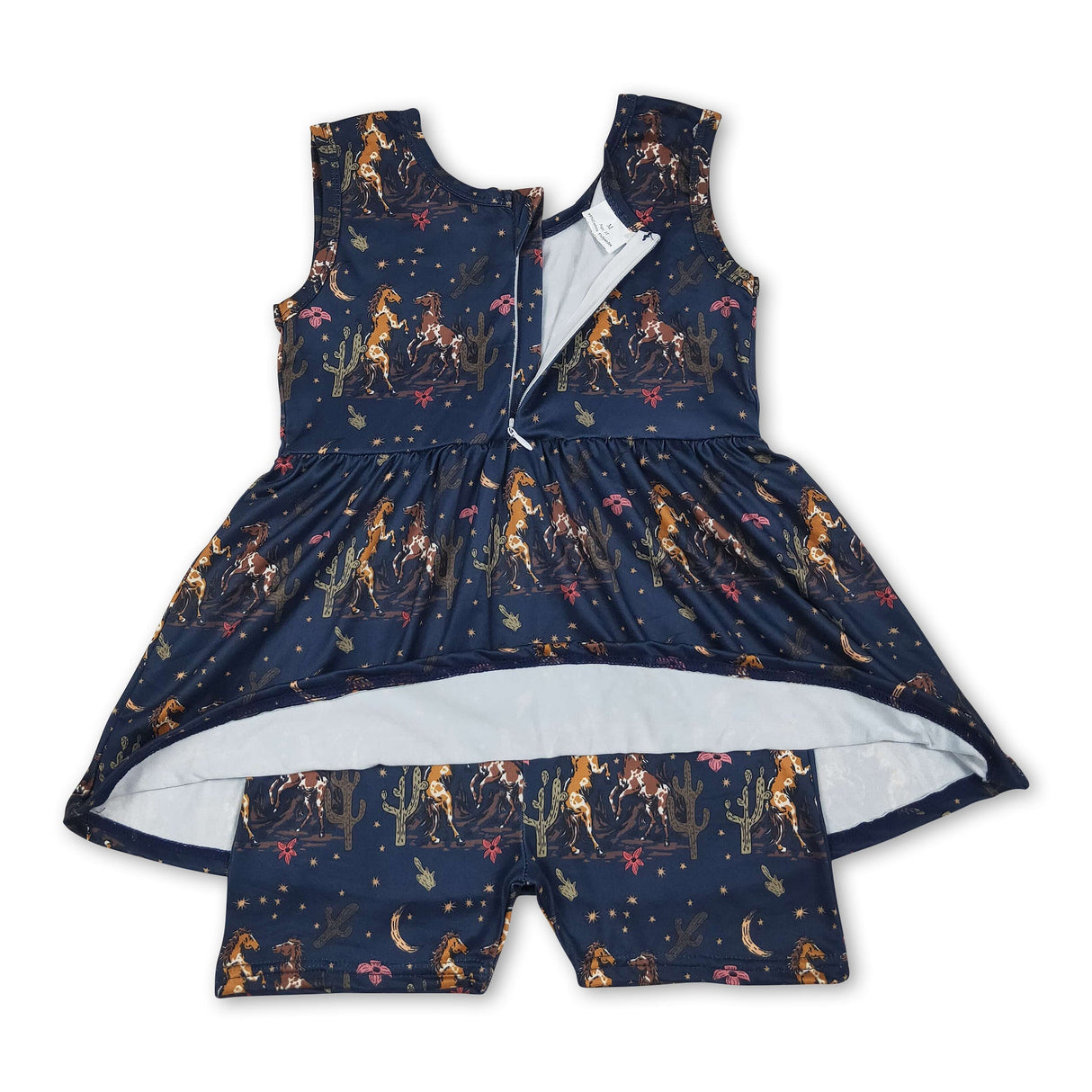 Cactus horse rodeo girls summer one piece jumpsuit