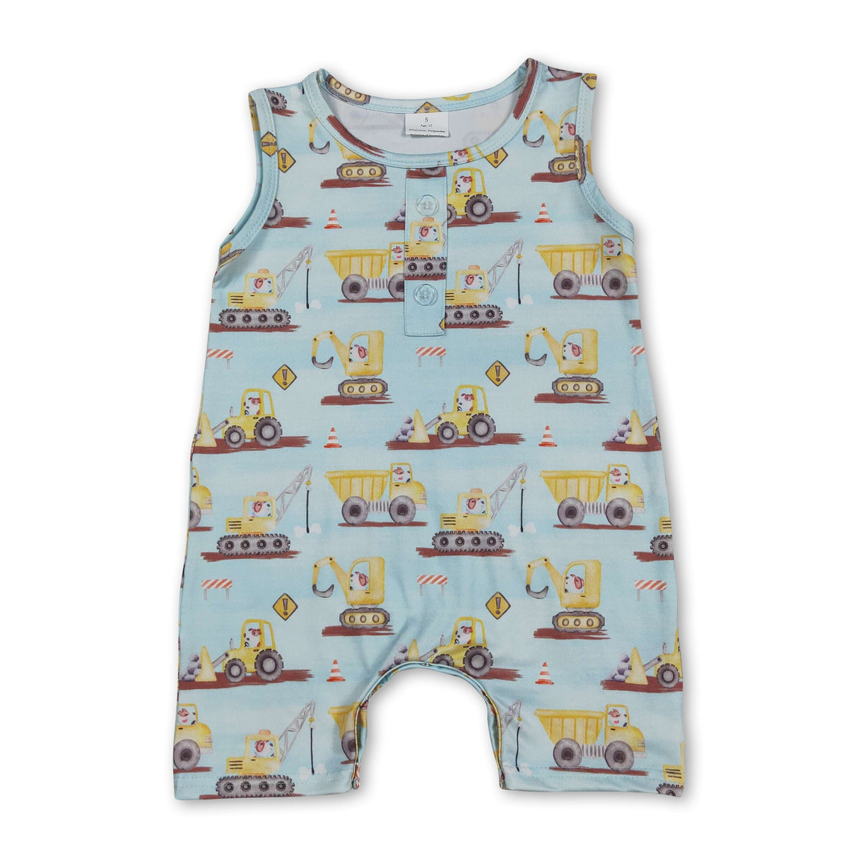 Sleeveless constructions baby boy summer romper