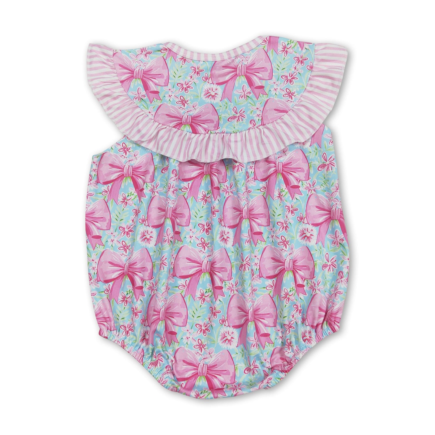 I love dad pink bow floral baby girls romper