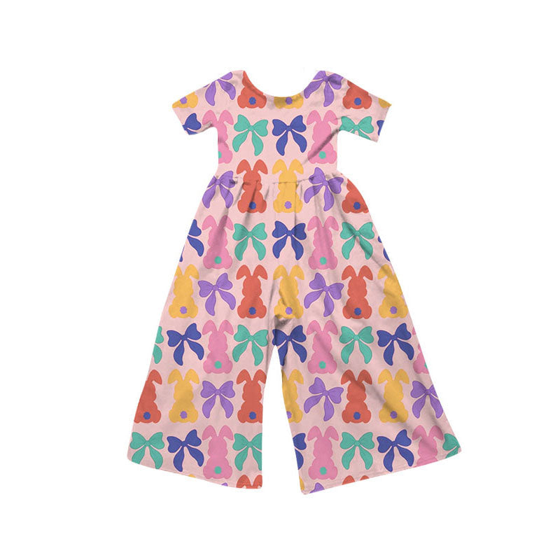 long sleeves colorful bows kids girls jumpsuit