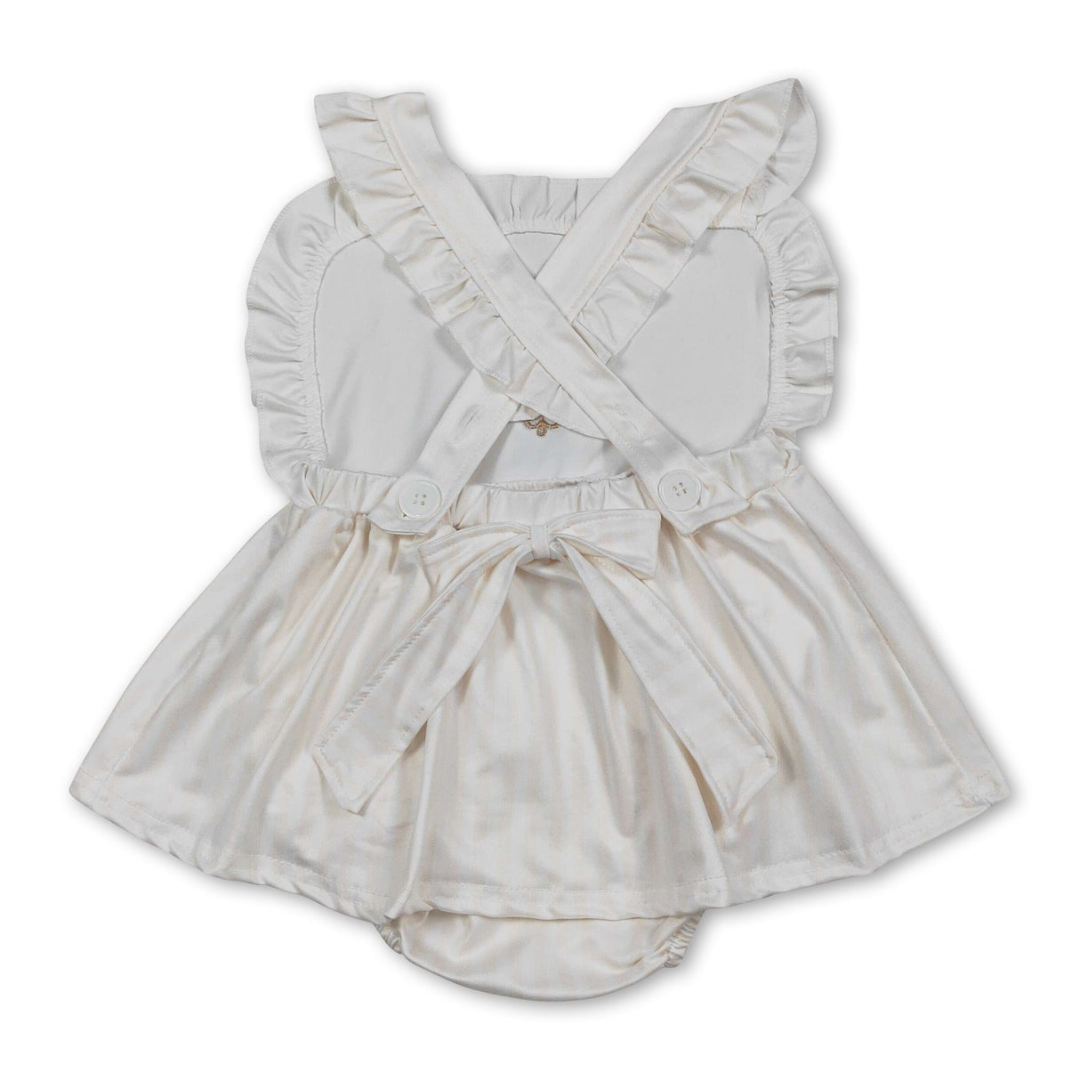 Ruffle stripe cross baby girls Easter romper