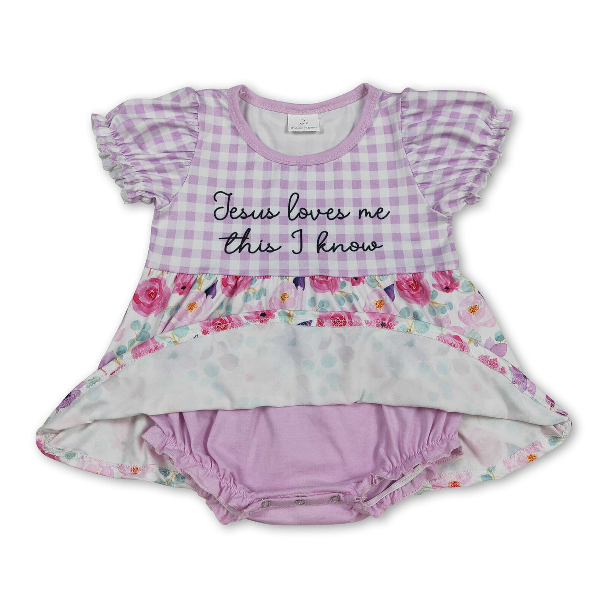 Jesus loves me this I know floral baby girls romper