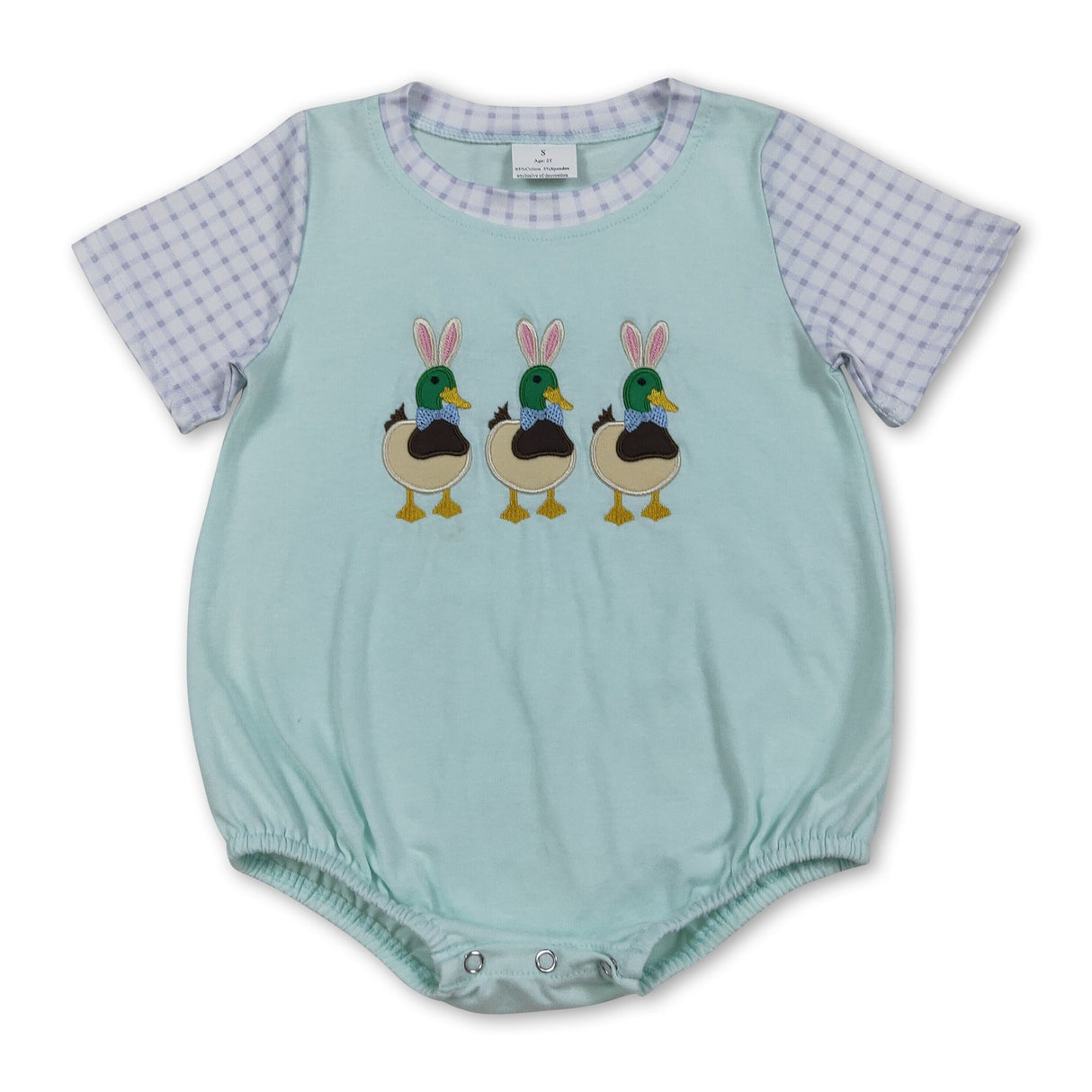 Short sleeves duck bunny Easter baby boy Easter romper