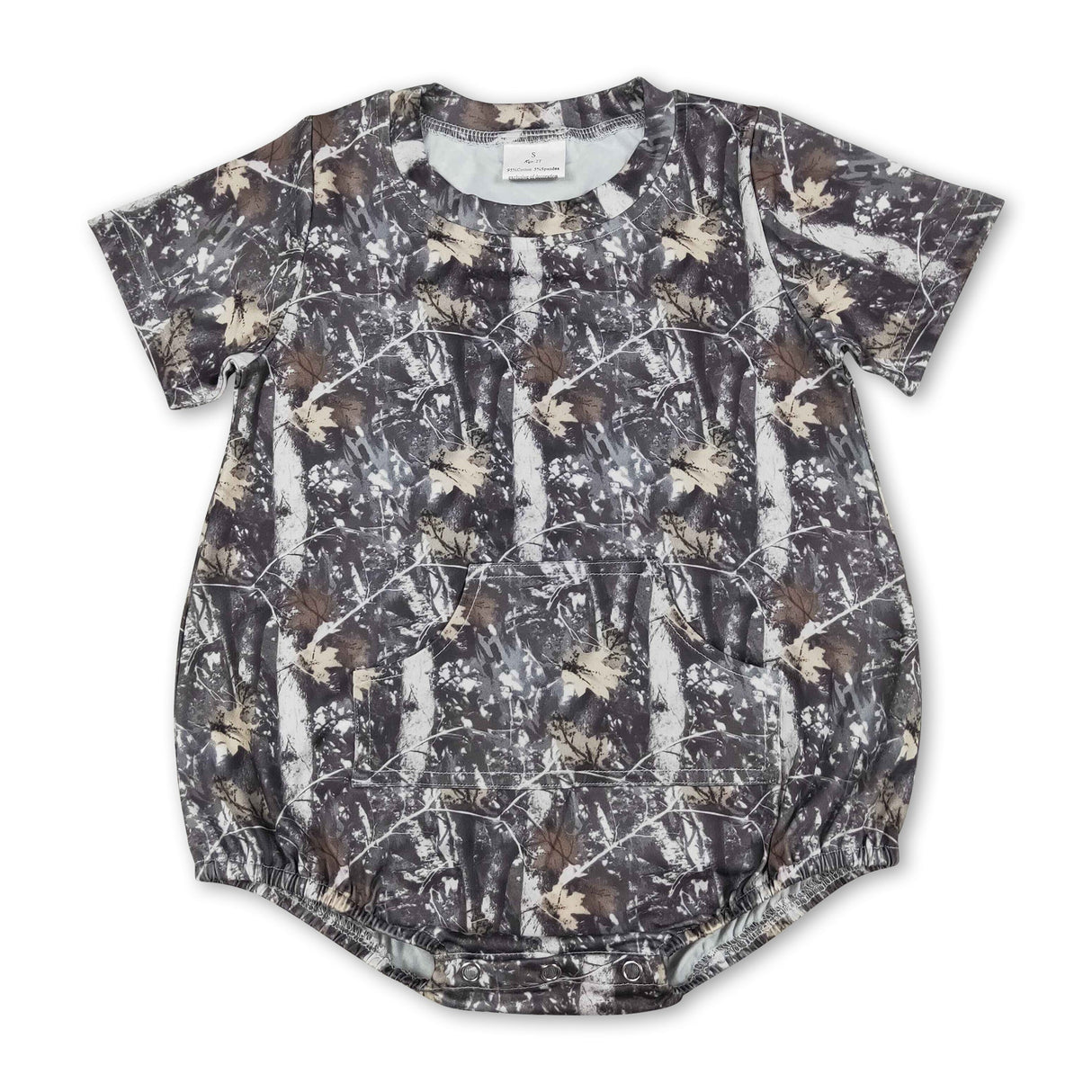 Short sleeves camo pocket baby boy summer romper