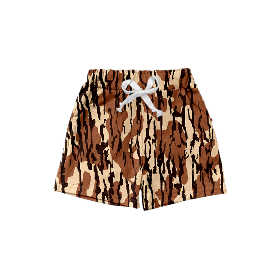 Brown camo pockets baby boy summer shorts