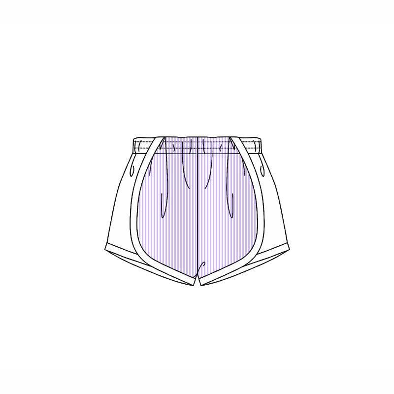 Lavender stripe white kids girls summer shorts