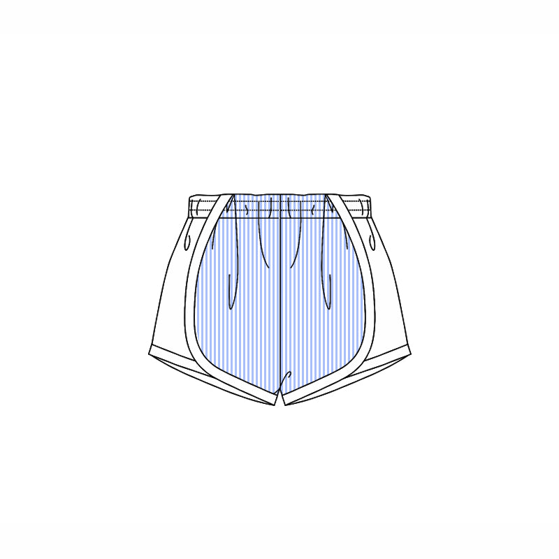 Blue stripe white kids girls summer shorts