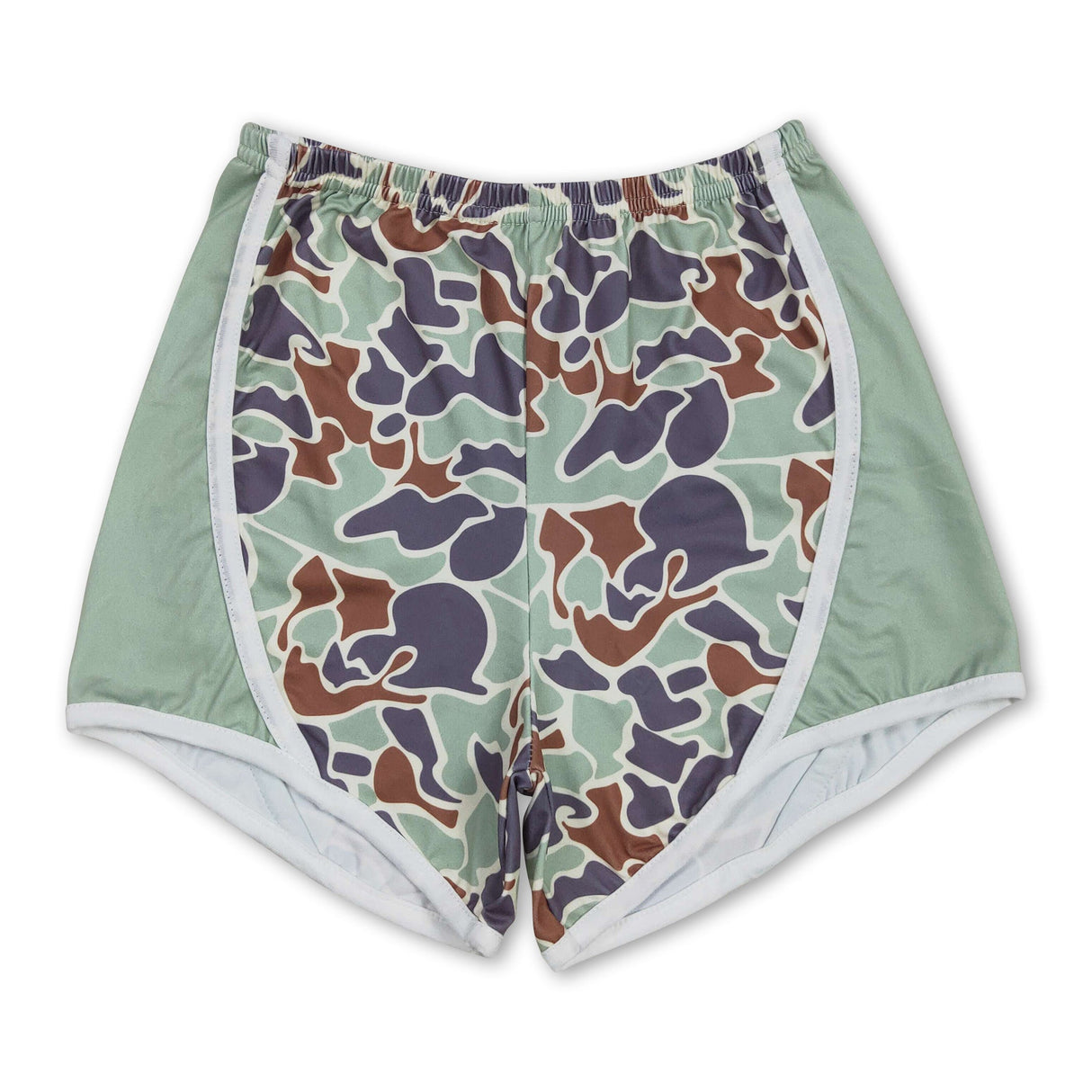 Mint camo patchwork baby girls summer shorts