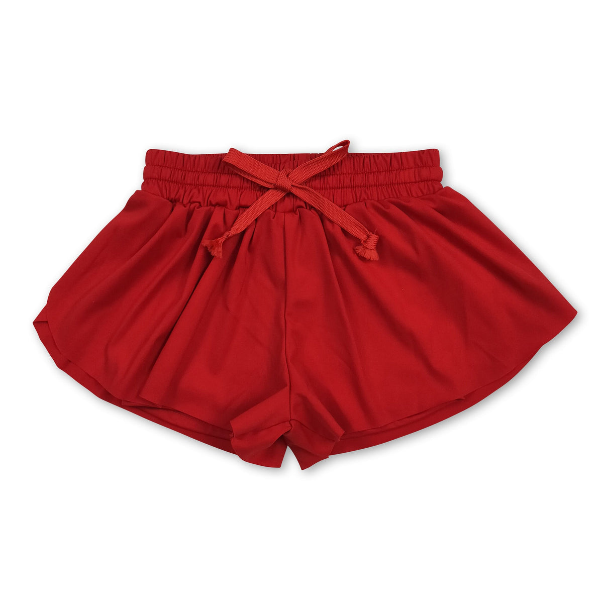 Red kids girls activewear summer yoga shorts