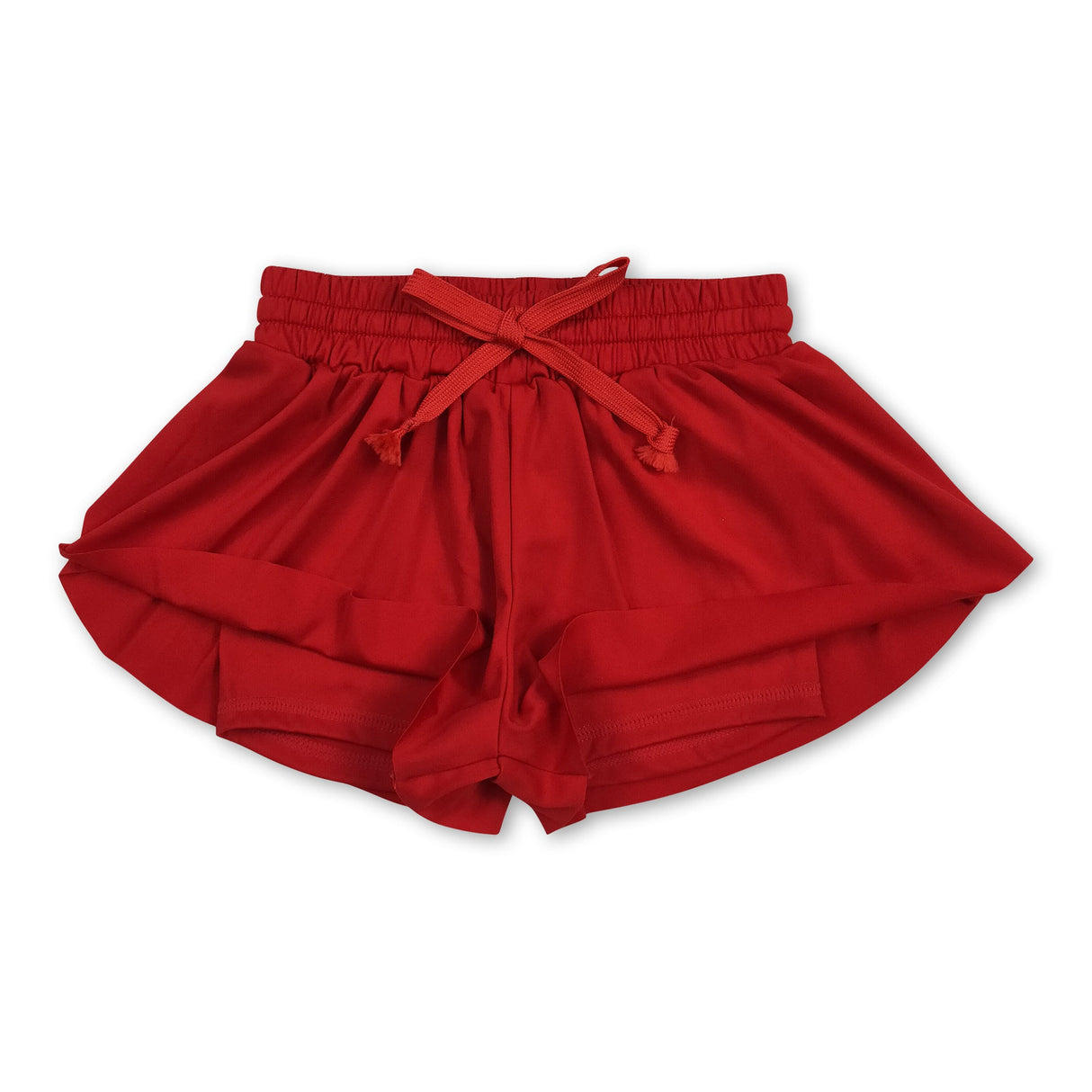 Red kids girls activewear summer yoga shorts
