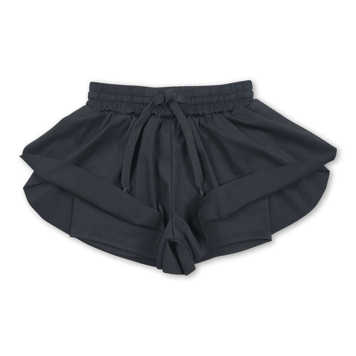 Black kids girls activewear summer yoga shorts