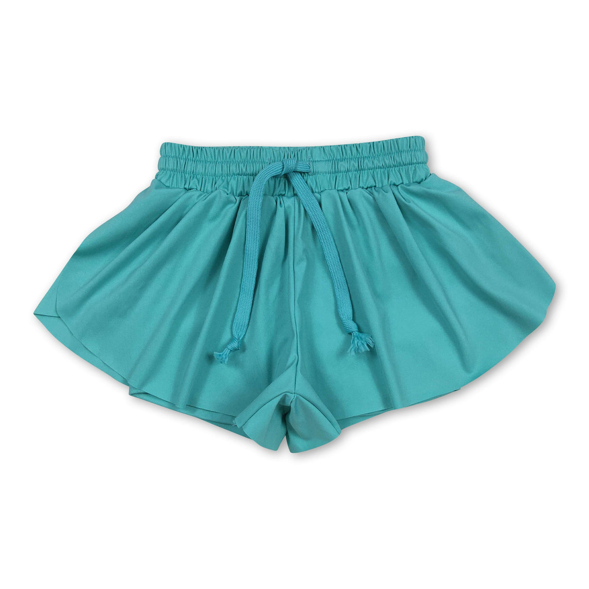 Teal kids girls activewear summer yoga shorts