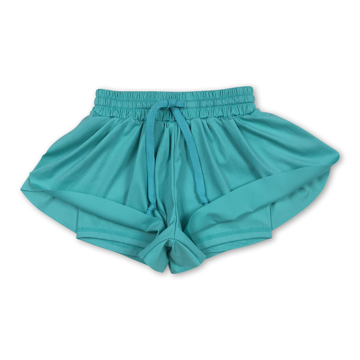Teal kids girls activewear summer yoga shorts
