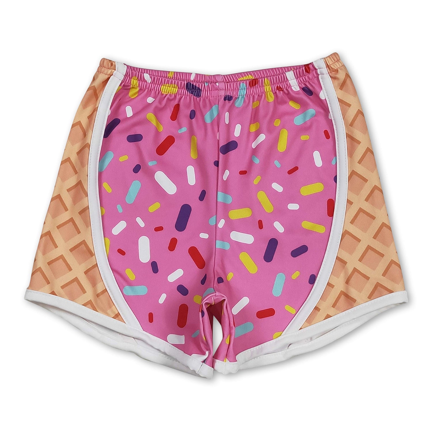 Pink sprinkle ice cream kids girls team summer shorts
