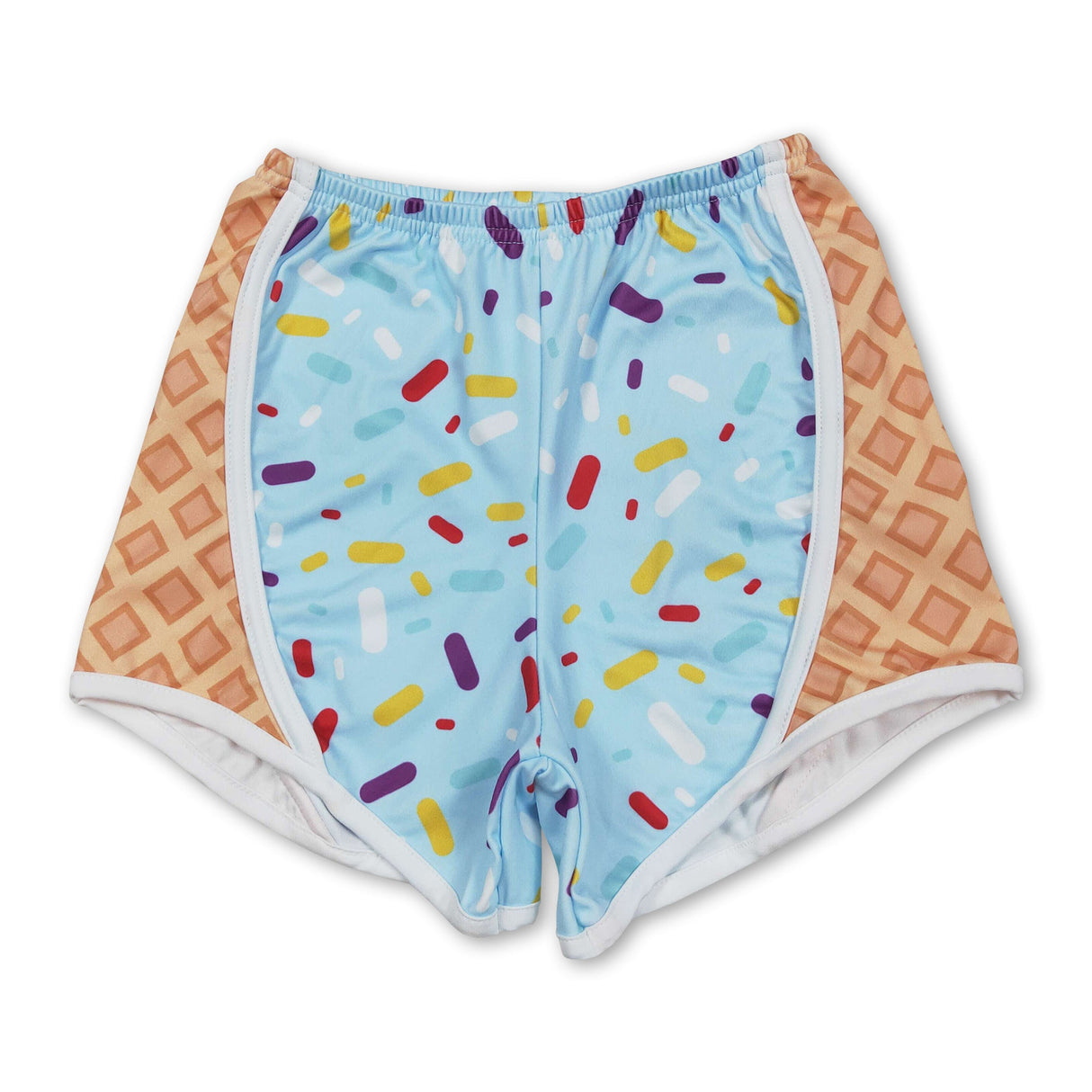 Light blue sprinkle ice cream kids girls team summer shorts