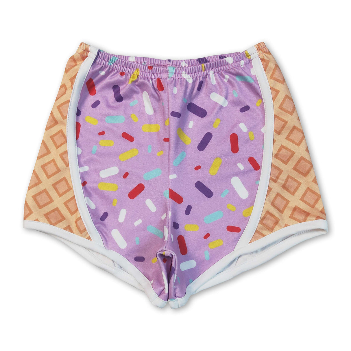 Lavender sprinkle ice cream kids girls team summer shorts