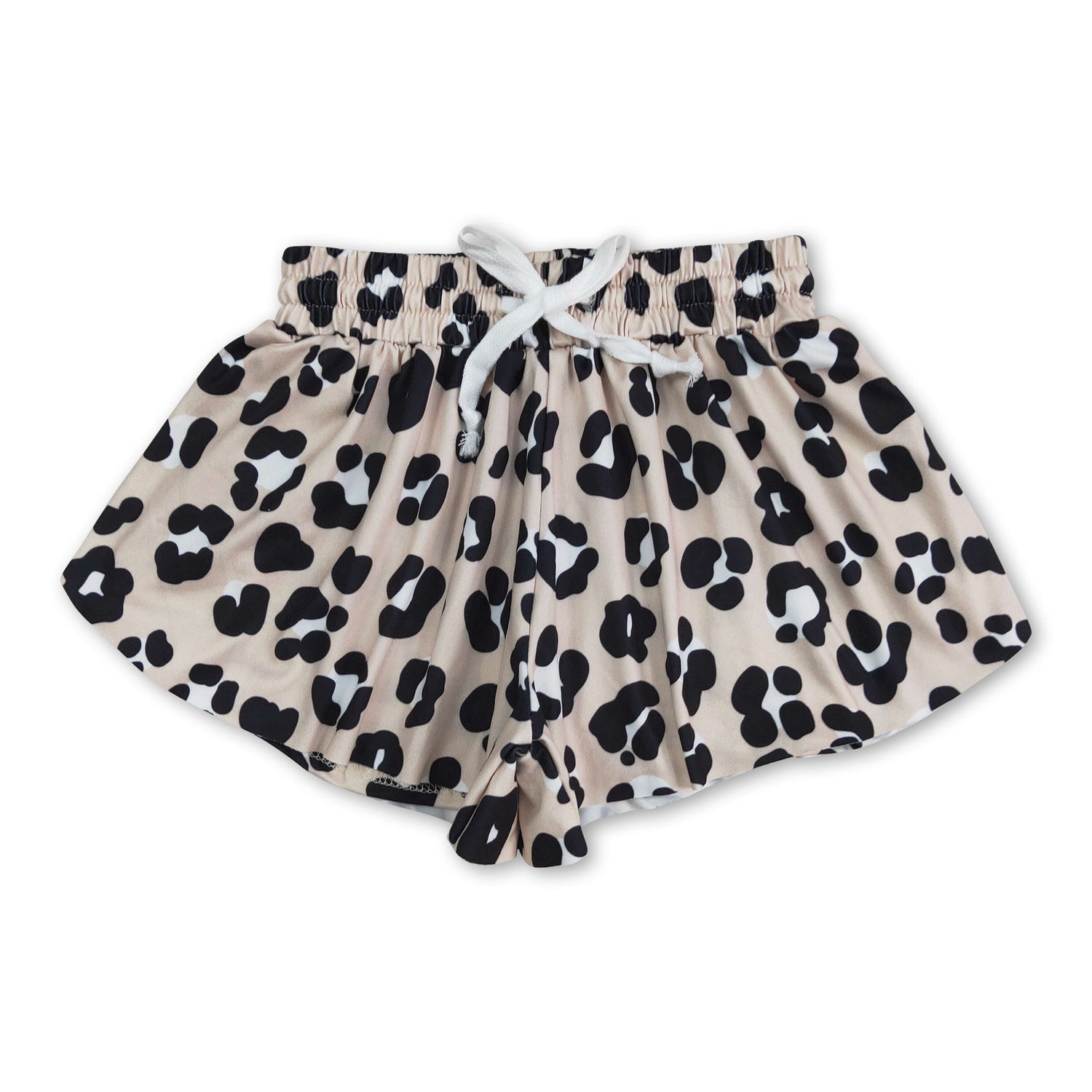 Khaki black leopard baby girls summer shorts