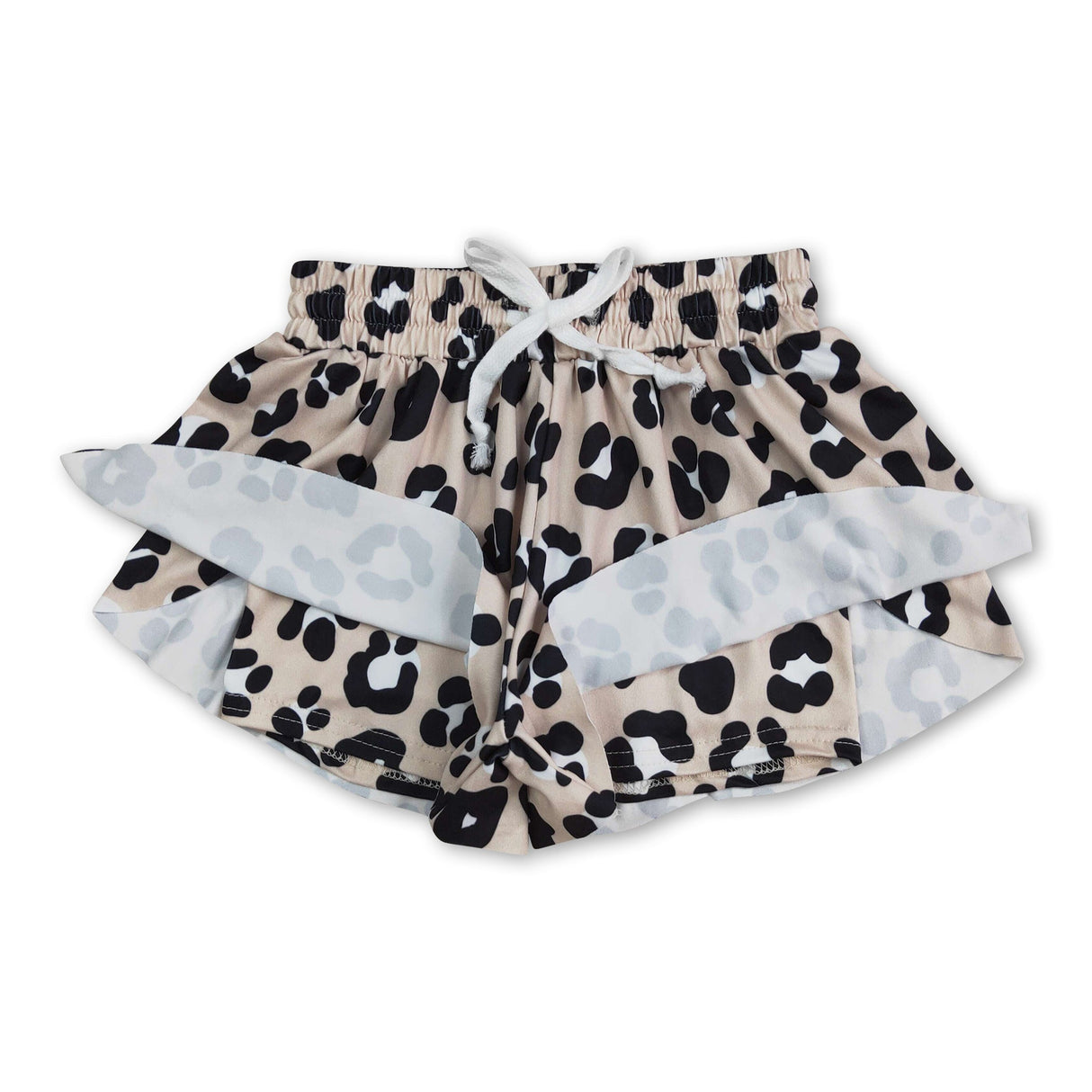 Khaki black leopard baby girls summer shorts