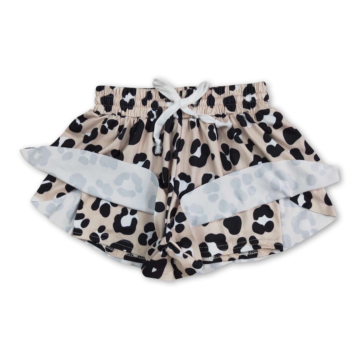 Khaki black leopard baby girls summer shorts
