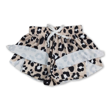 Khaki black leopard baby girls summer shorts