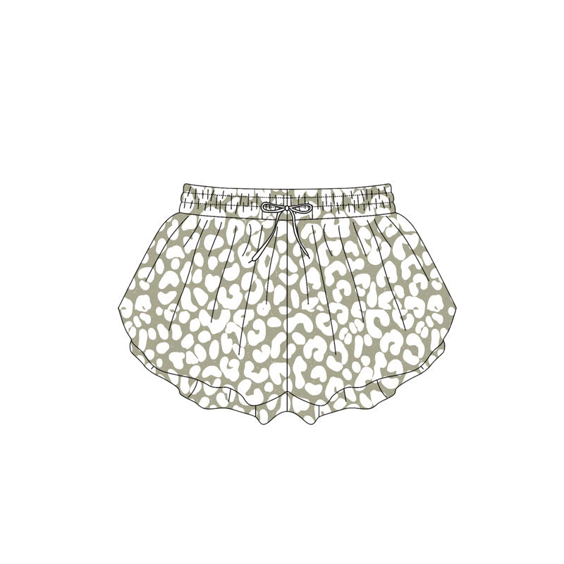 White leopard baby girls summer shorts
