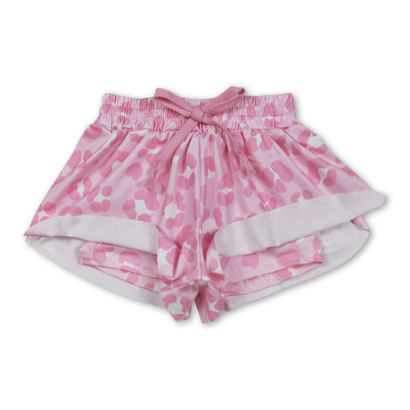 Pink white leopard baby girls summer shorts