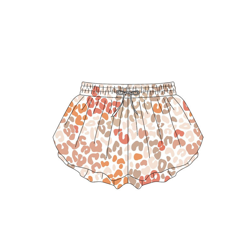 Colorful khaki leopard baby girls summer shorts