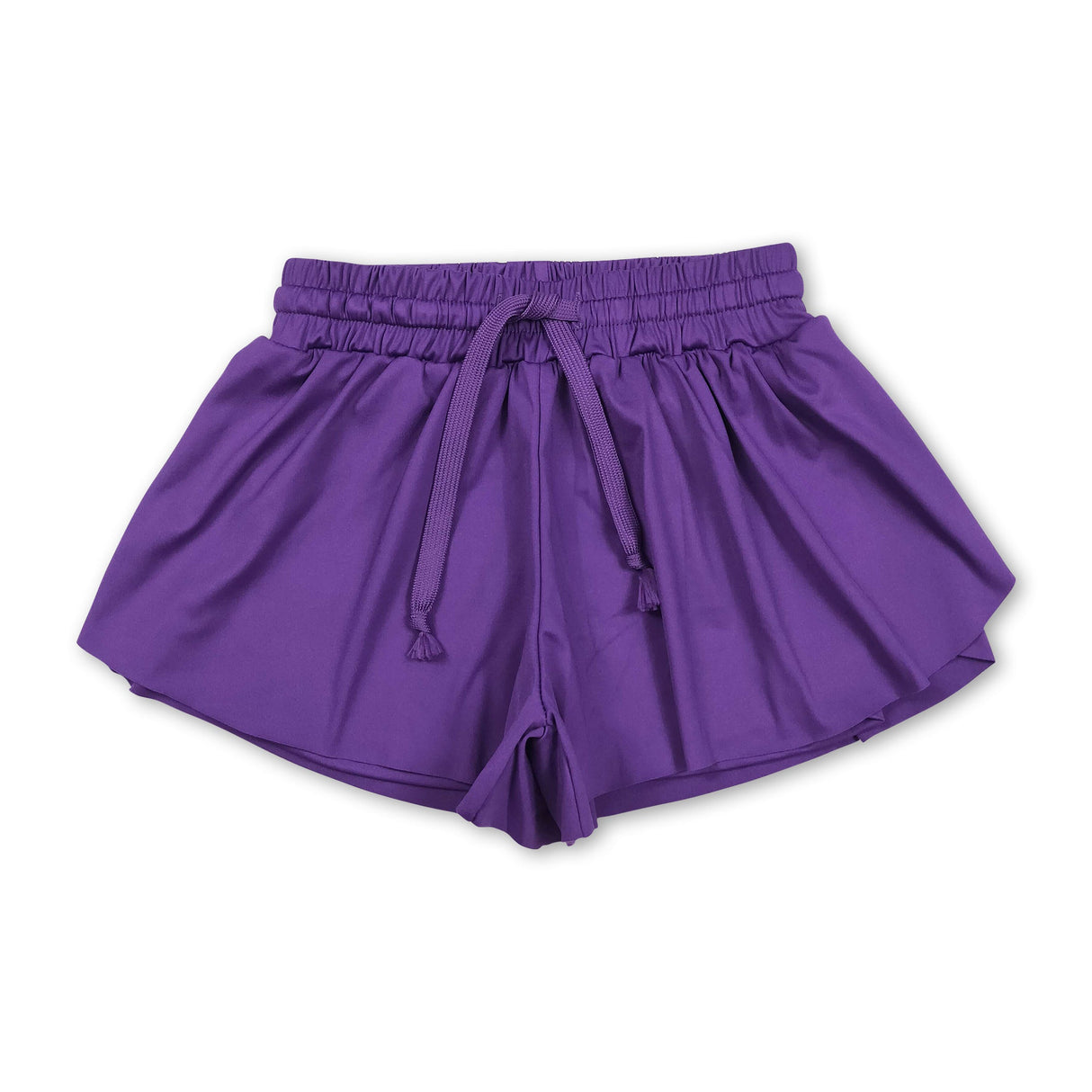 Purple kids girls activewear summer yoga shorts