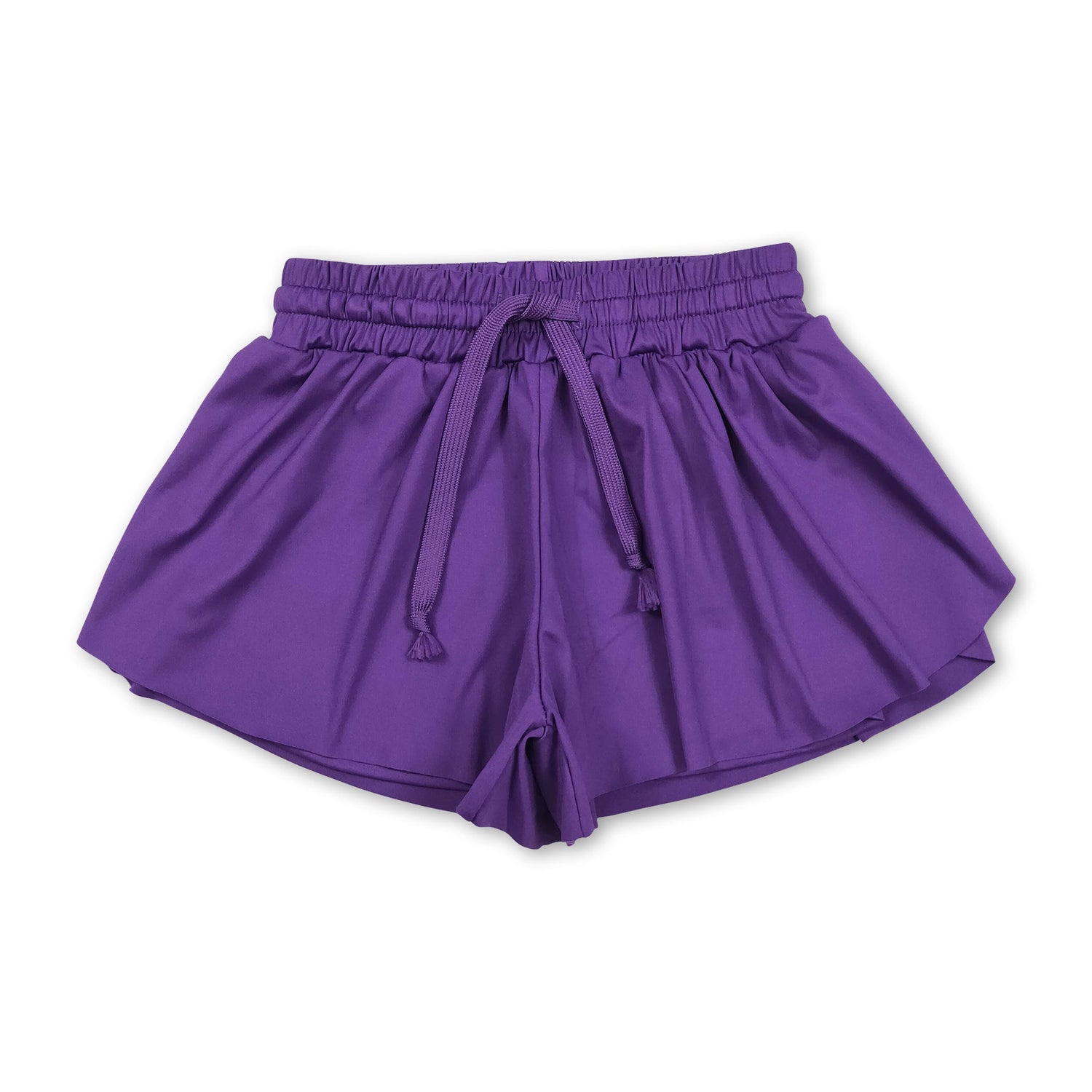 Purple kids girls activewear summer yoga shorts