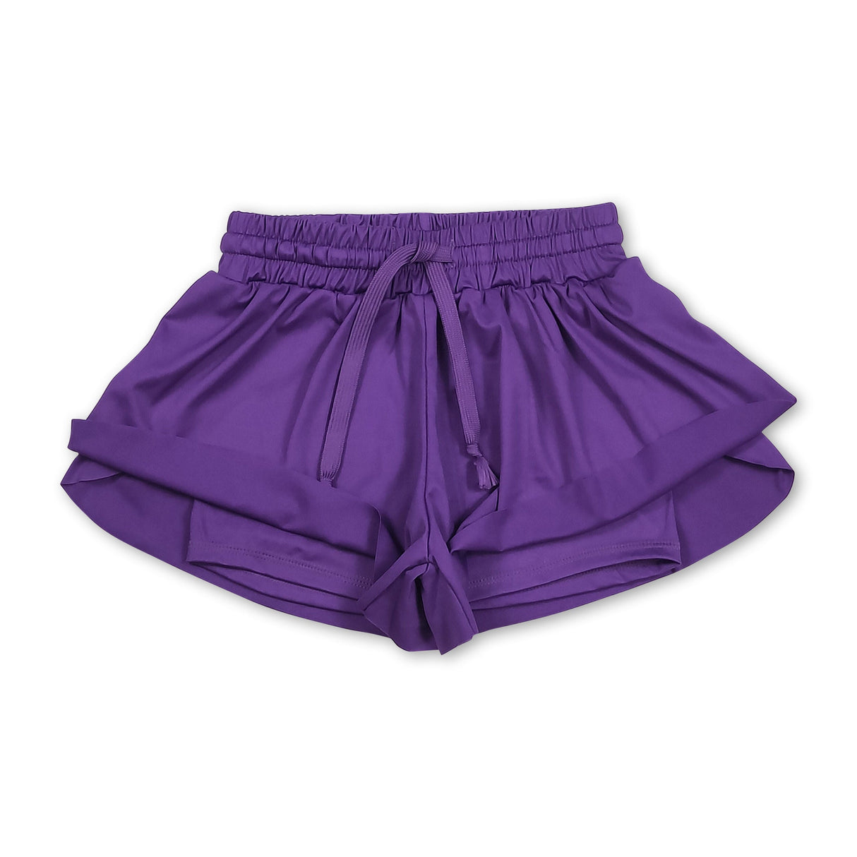 Purple kids girls activewear summer yoga shorts