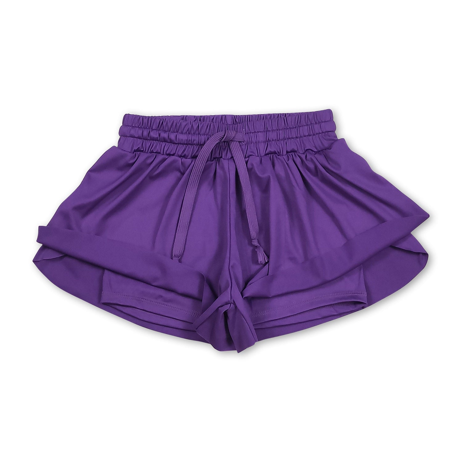 Purple kids girls activewear summer yoga shorts