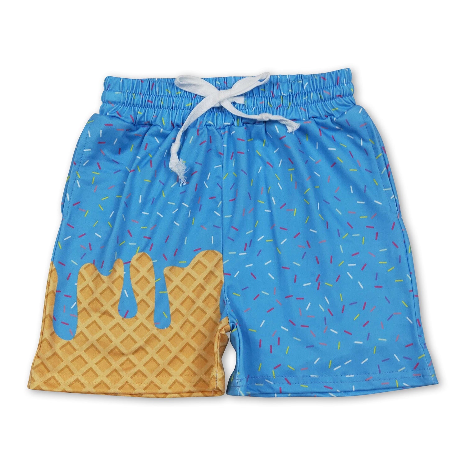 Blue ice cream sprinkle baby kids summer team shorts