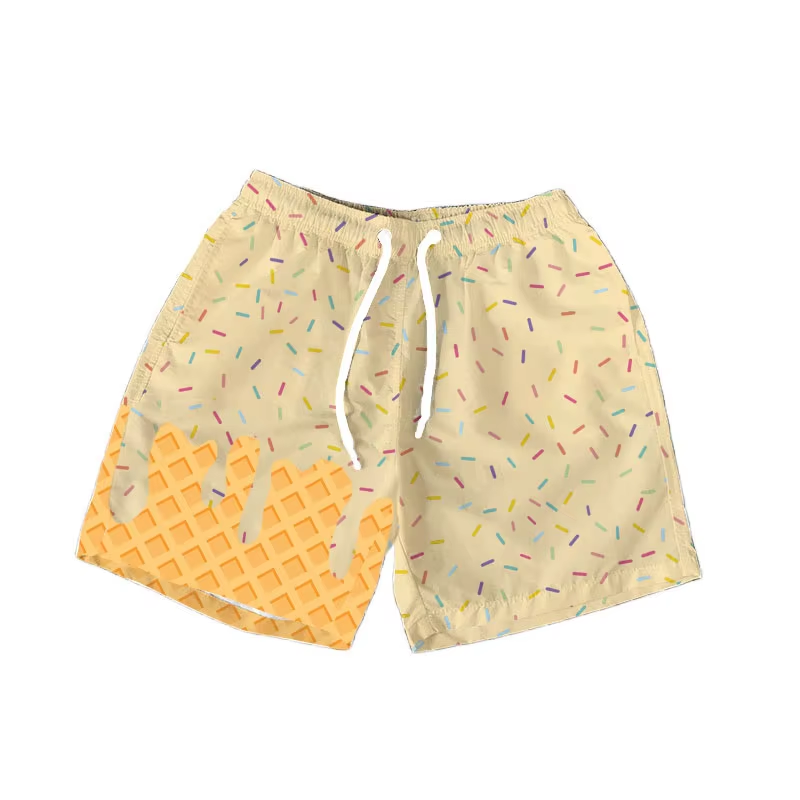 Beige ice cream sprinkle baby kids summer team shorts