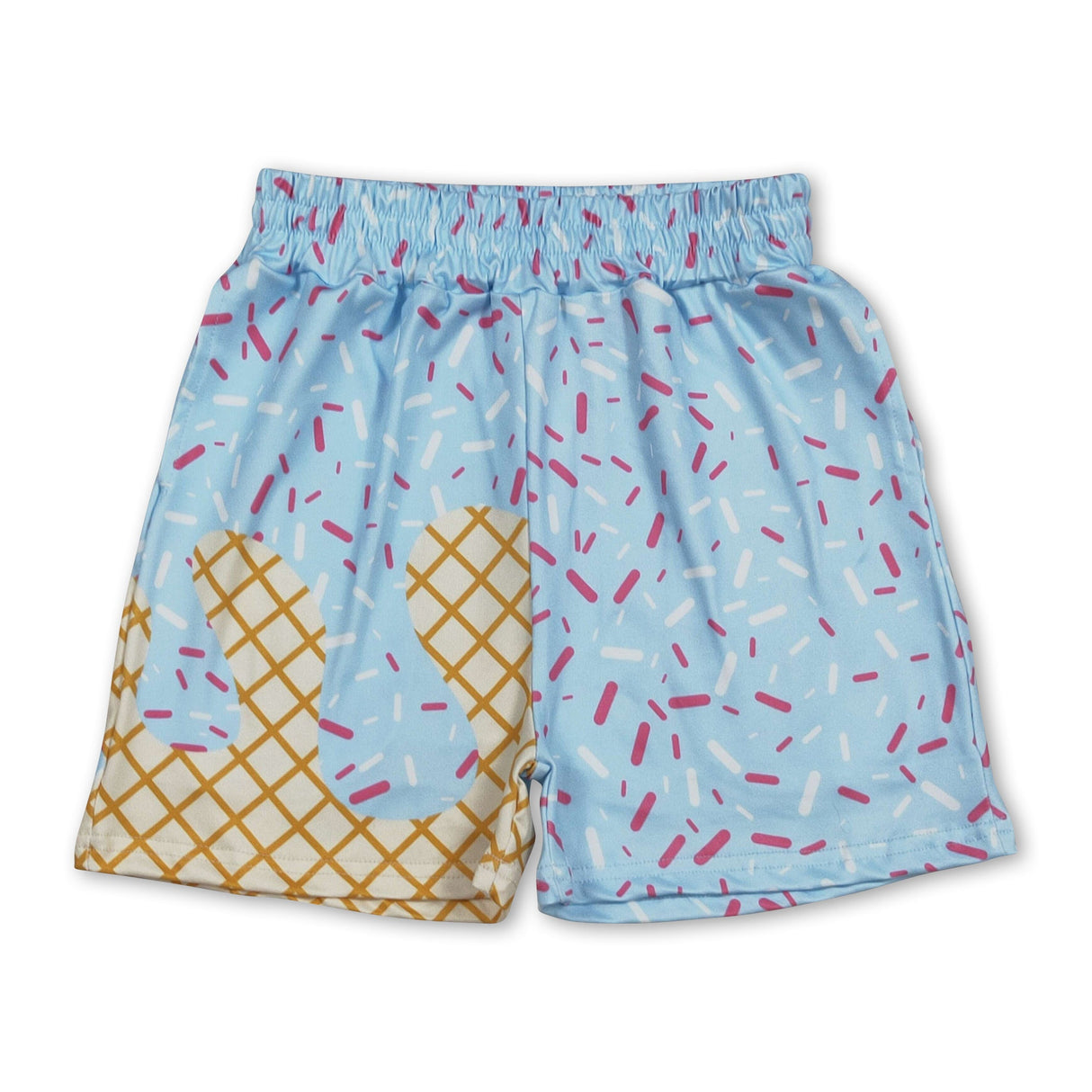 Light blue ice cream sprinkle kids boys summer shorts