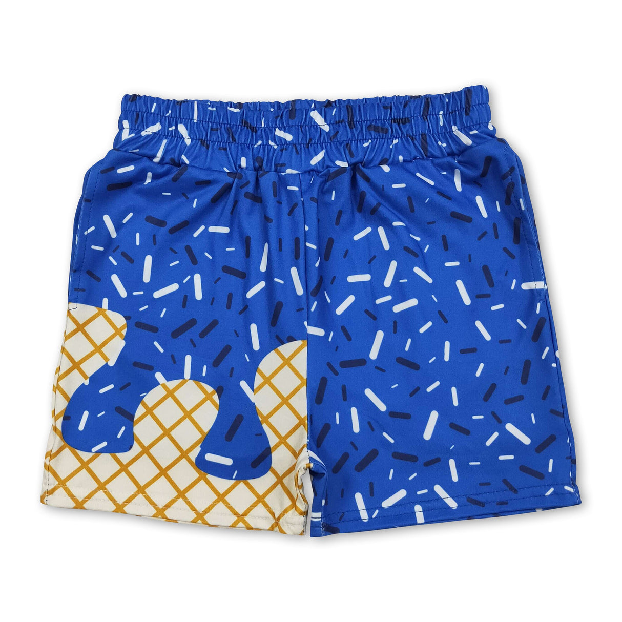 Blue ice cream sprinkle kids boys summer shorts