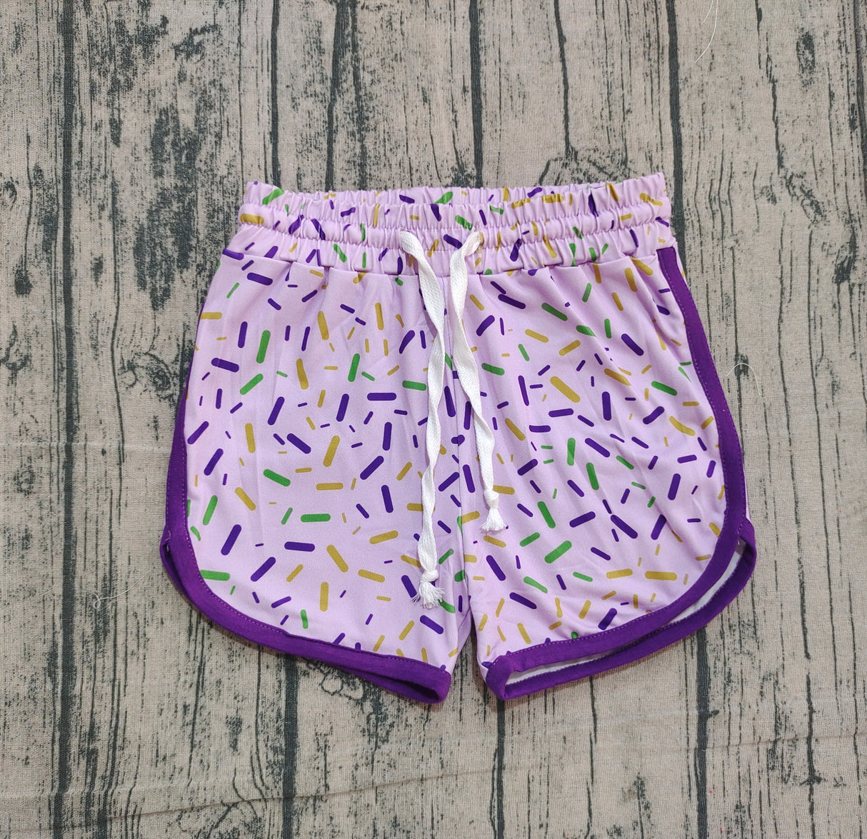 purple icr sceam drip baby girls shorts