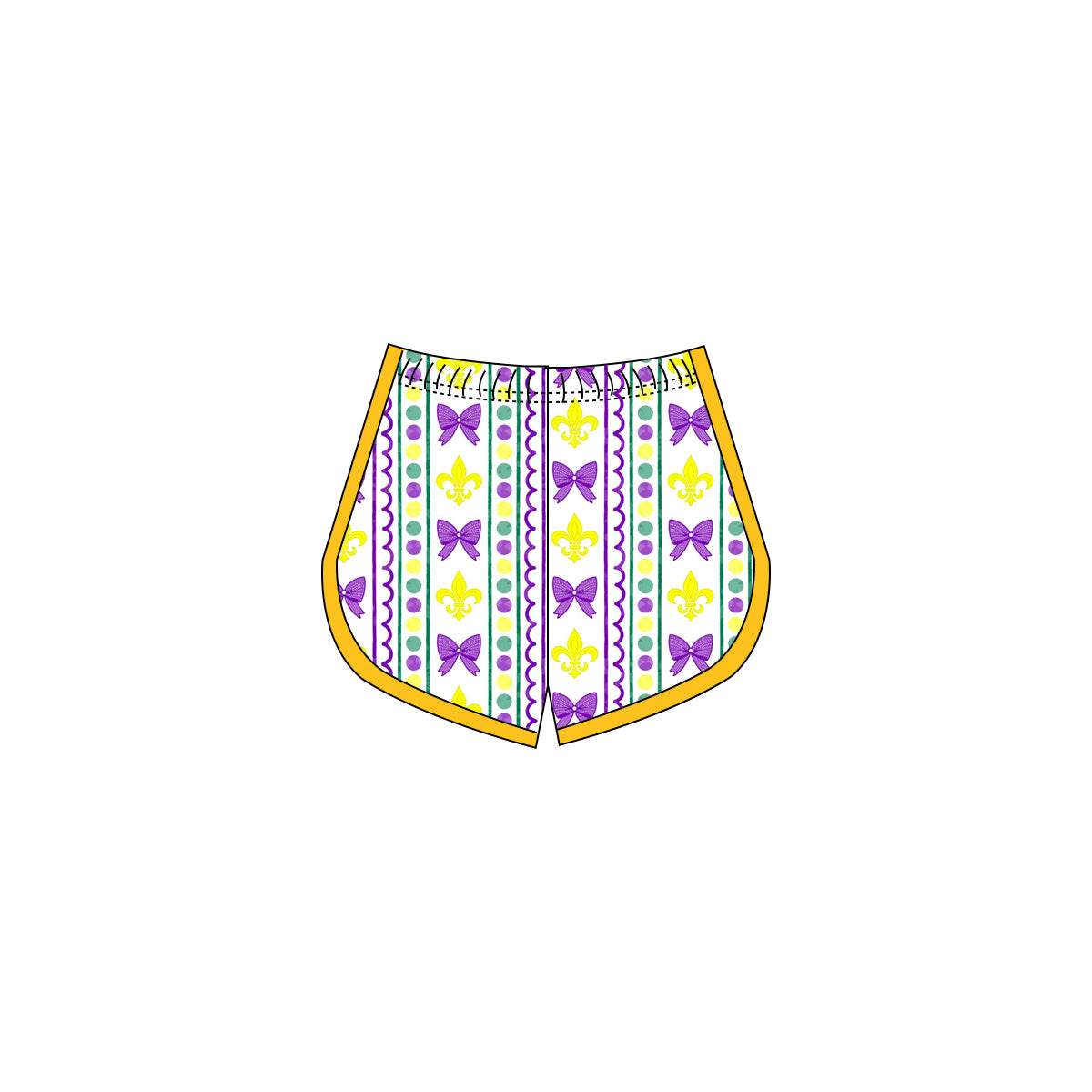 purple bows yellow pattern baby girls yoga shorts