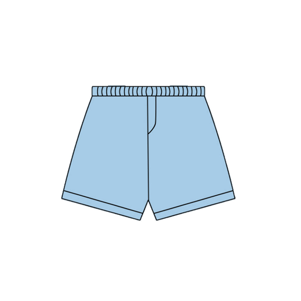 blue solid baby girls yoga shorts