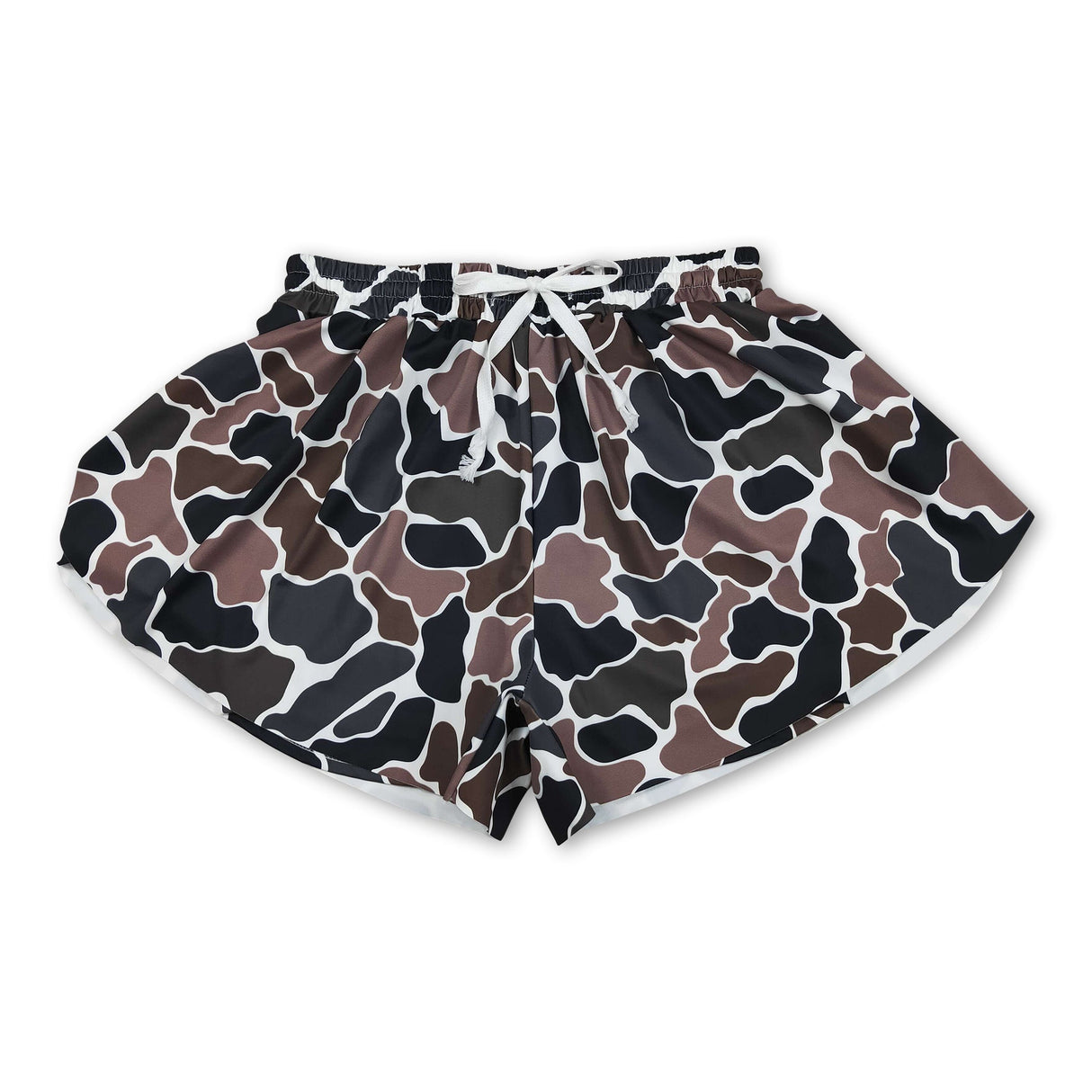 Brown camo adult women summer active shorts