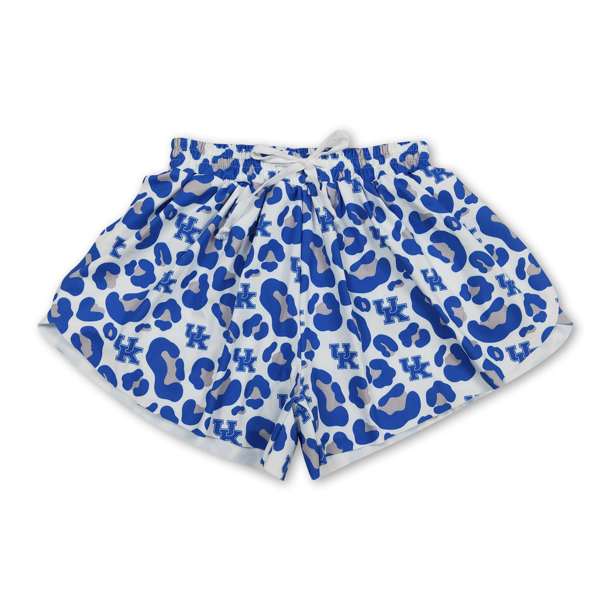 Blue leopard U K adult women team active shorts