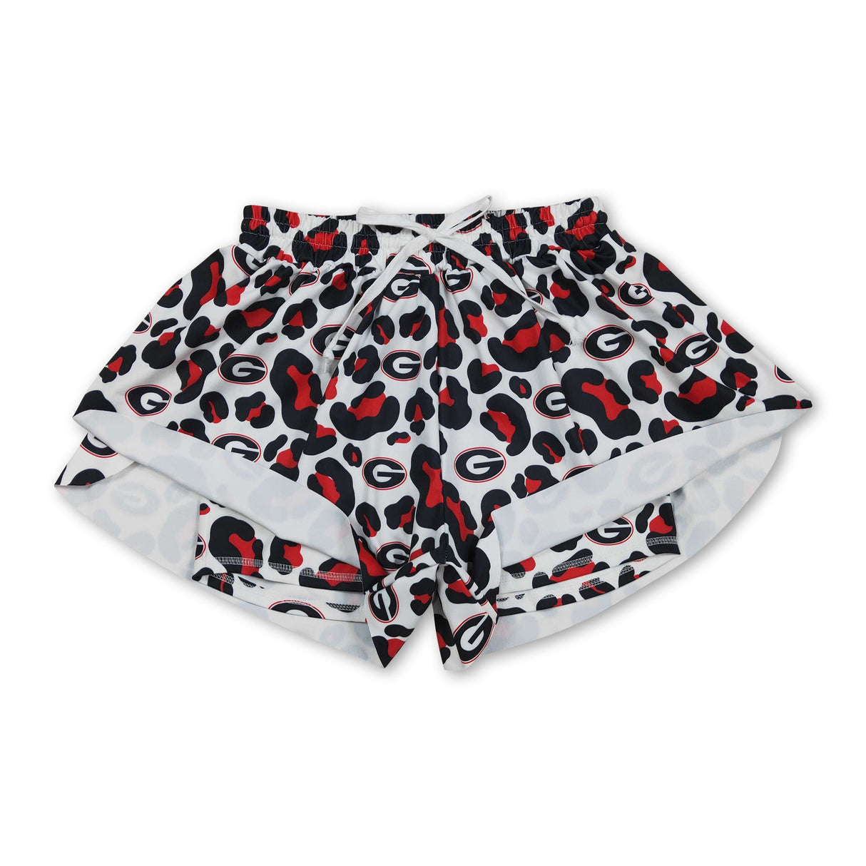 Red leopard G adult women team active shorts