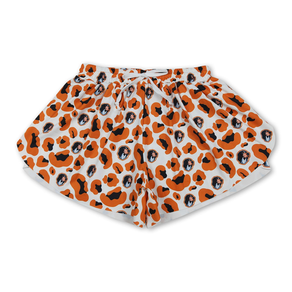 Leopard yellow dog adult women team active shorts