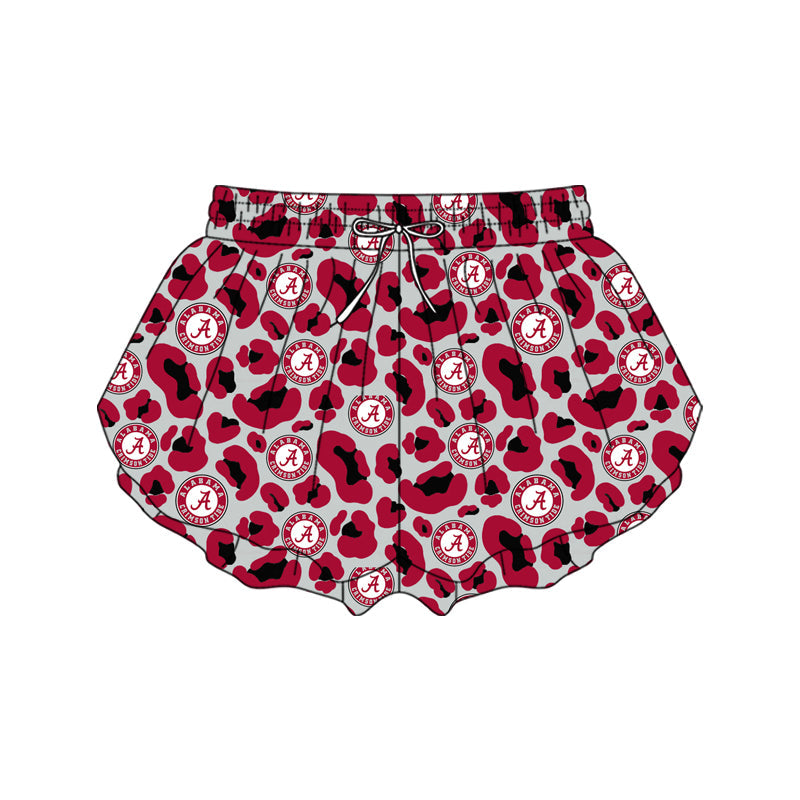 Red leopard A adult women team active shorts