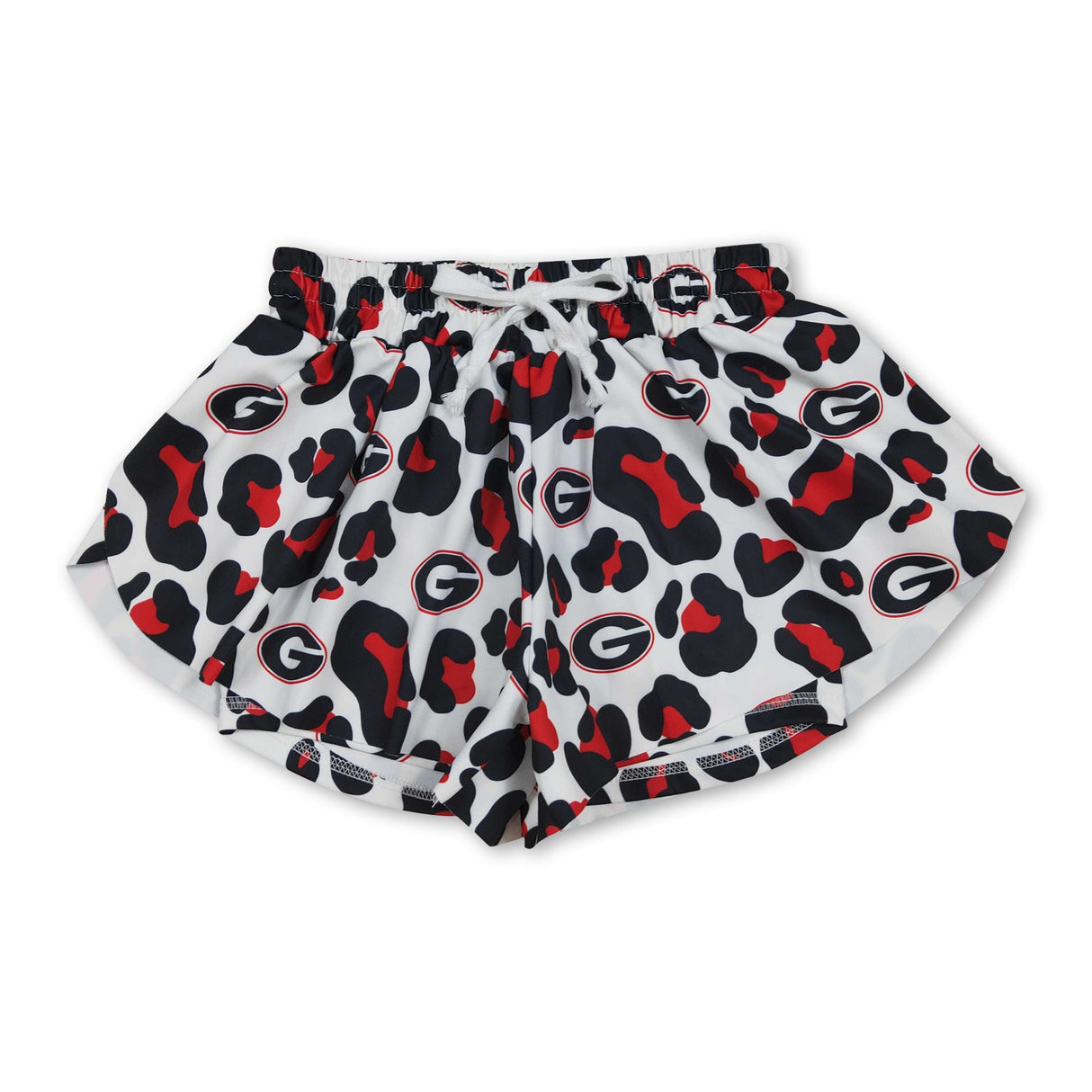 Red leopard G kids girls team active summer shorts